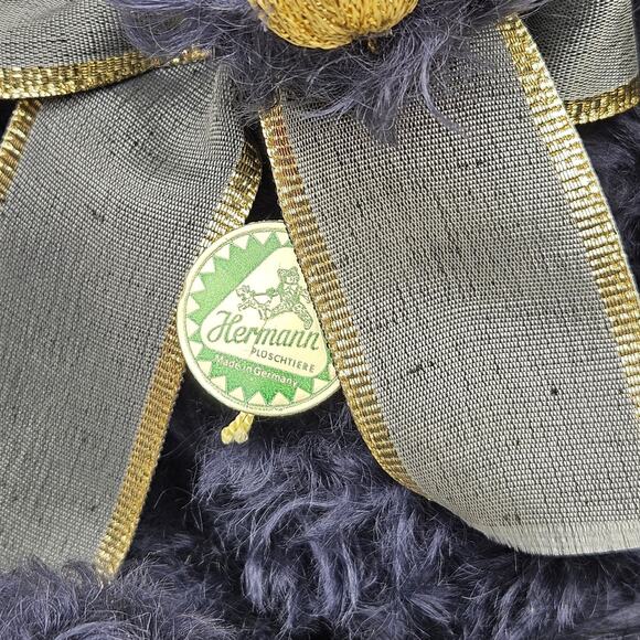 Vintage Hermann Annual Bear 1997 Golden Blue Mohair Teddy Made in Germany Plush - Picture 2 of 15